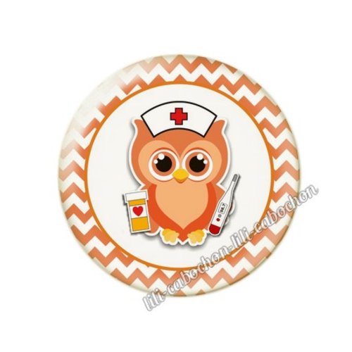 Cabochon résine a coller 25 mm infirmière tr79