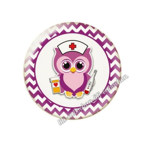 Cabochon résine a coller 25 mm infirmière tr80