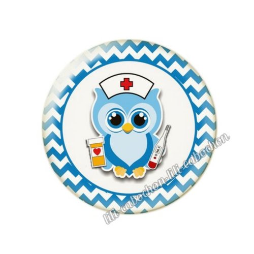 Cabochon résine a coller 25 mm infirmière tr82