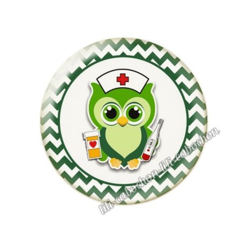 Cabochon résine a coller 25 mm infirmière tr83