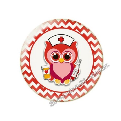 Cabochon résine a coller 25 mm infirmière tr84