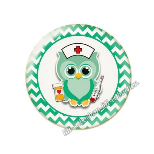 Cabochon résine a coller 25 mm infirmière tr86