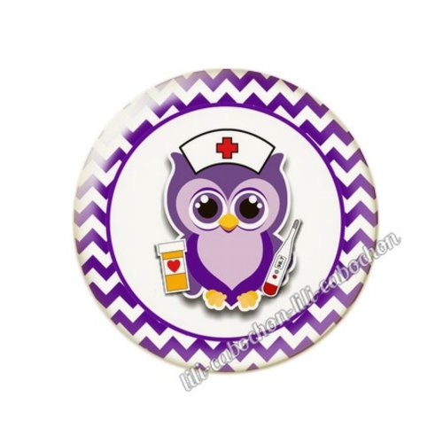 Cabochon résine a coller 25 mm infirmière tr88