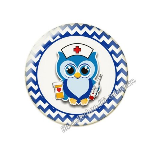 Cabochon résine a coller 25 mm infirmière tr89