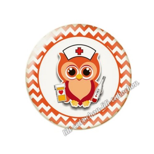 Cabochon résine a coller 25 mm infirmière tr90