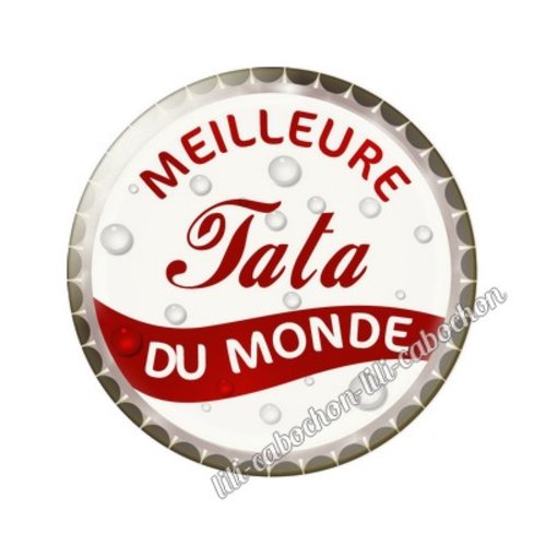 Cabochon résine a coller 25 mm tata tr26