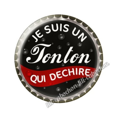 Cabochon résine a coller 25 mm tonton tr34