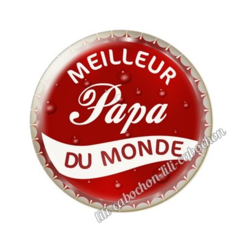 Cabochon résine a coller 25 mm papa tr41