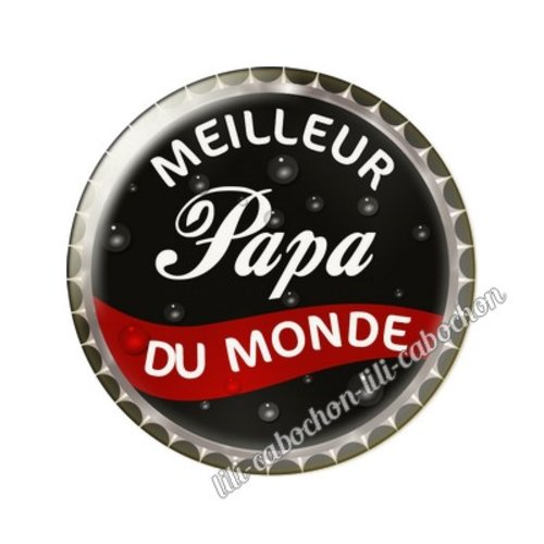 Cabochon résine a coller 25 mm papa tr42