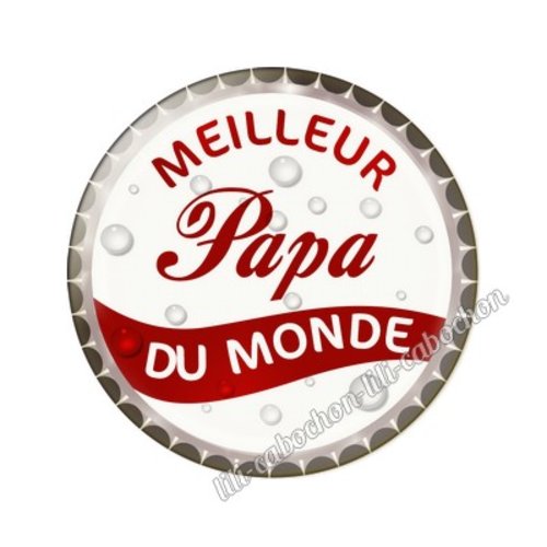 Cabochon résine a coller 25 mm papa tr43