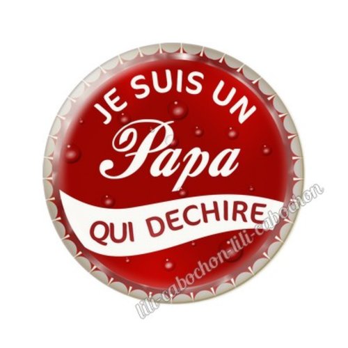 Cabochon résine a coller 25 mm papa tr44