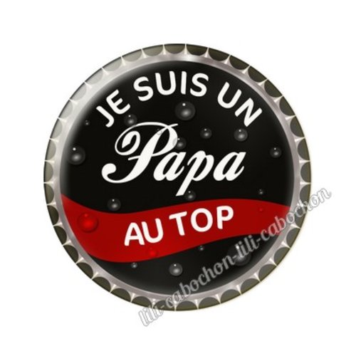 Cabochon résine a coller 25 mm papa tr48