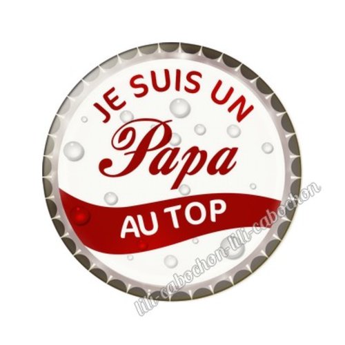 Cabochon résine a coller 25 mm papa tr49