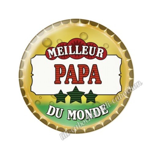Cabochon résine a coller 25 mm papa tr50