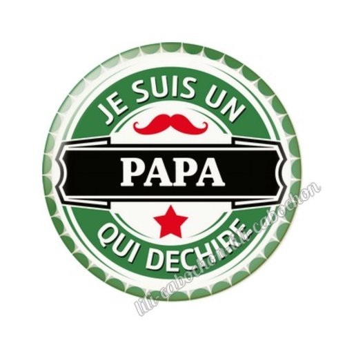 Cabochon résine a coller 25 mm papa tr52