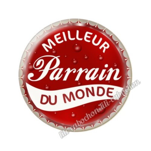 Cabochon résine a coller 25 mm parrain tr53