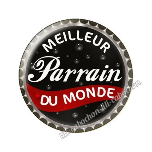 Cabochon résine a coller 25 mm parrain tr54