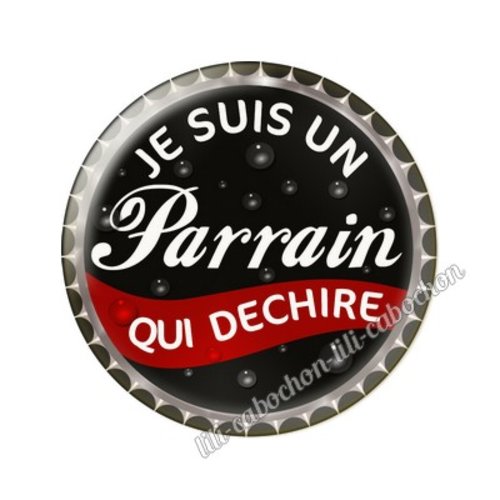 Cabochon résine a coller 25 mm parrain tr57