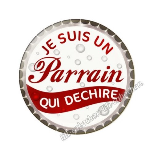 Cabochon résine a coller 25 mm parrain tr58