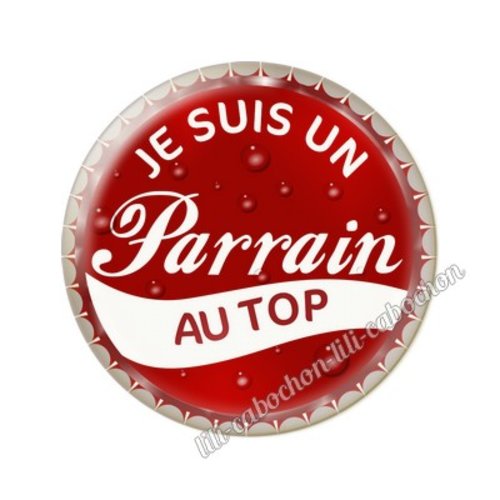 Cabochon résine a coller 25 mm parrain tr59