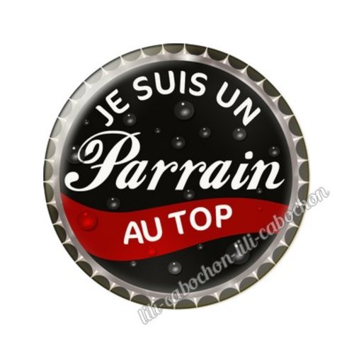 Cabochon résine a coller 25 mm parrain tr60