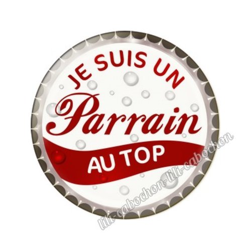 Cabochon résine a coller 25 mm parrain tr61