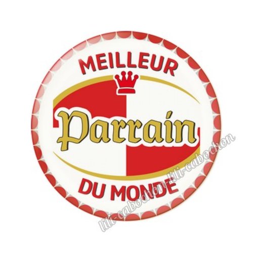 Cabochon résine a coller 25 mm parrain tr62