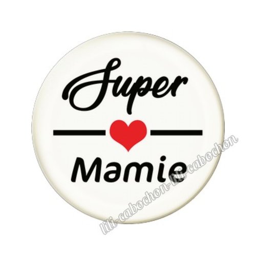 Cabochon résine a coller 25 mm mamie tr64