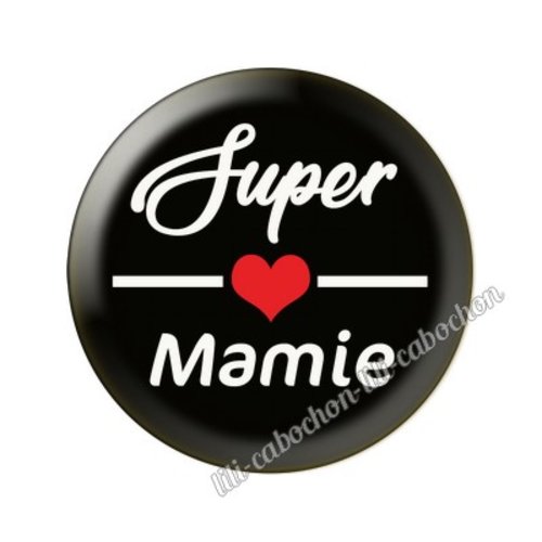 Cabochon résine a coller 25 mm mamie tr65