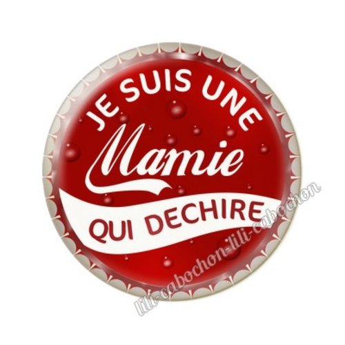Cabochon résine a coller 25 mm mamie tr70