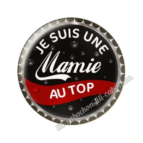 Cabochon résine a coller 25 mm mamie tr71