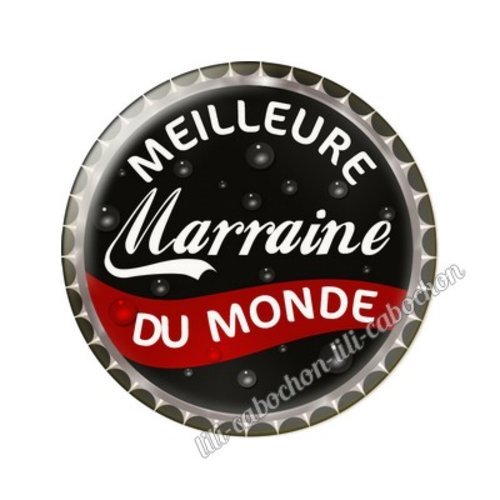 Cabochon résine a coller 25 mm marraine tr74