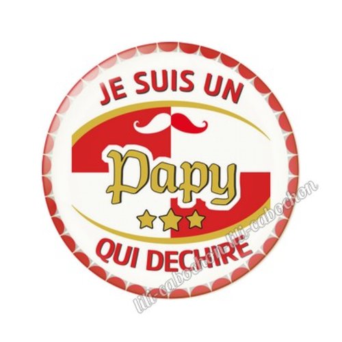 Cabochon résine a coller 25 mm papy tr77