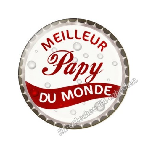 Cabochon résine a coller 25 mm papy tr80