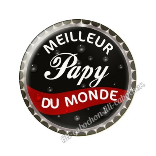 Cabochon résine a coller 25 mm papy tr81