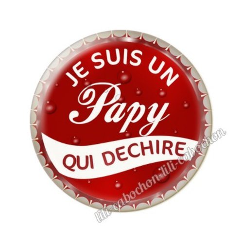 Cabochon résine a coller 25 mm papy tr82