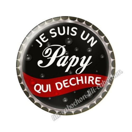 Cabochon résine a coller 25 mm papy tr83