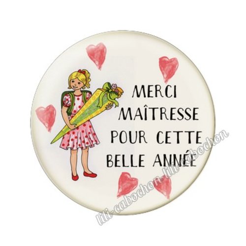 Cabochon résine a coller 25 mm maîtresse tr85