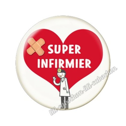 Cabochon résine a coller 25 mm infirmier tr87