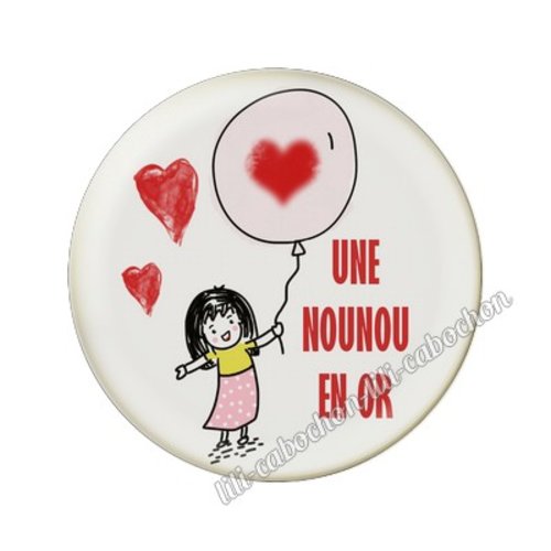 Cabochon résine a coller 25 mm nounou fr11