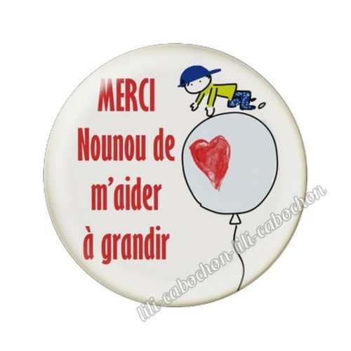 Cabochon résine a coller 25 mm merci fr12