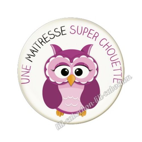 Cabochon résine a coller 25 mm maîtresse fr16