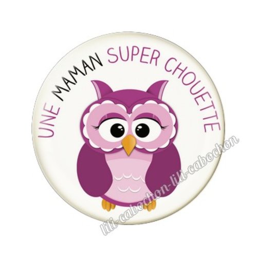 Cabochon résine a coller 25 mm maman fr17