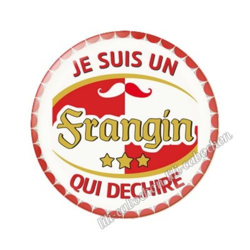 Cabochon résine a coller 25 mm frangin fr22