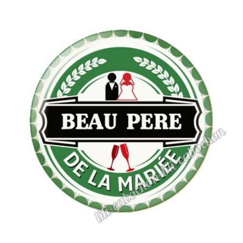 Cabochon résine a coller 25 mm beau père de la mariée fr22