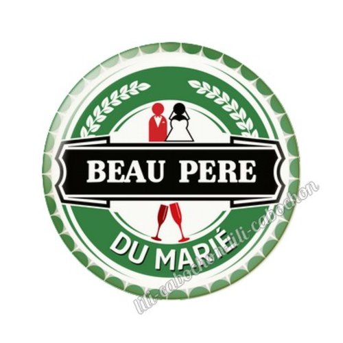 Cabochon résine a coller 25 mm beau père du marié fr23