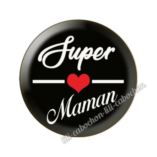 Cabochon résine a coller 25 mm maman fr44