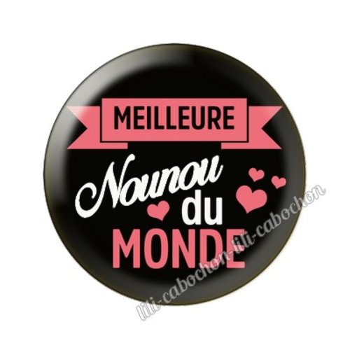 Cabochon résine a coller 25 mm nounou fr45