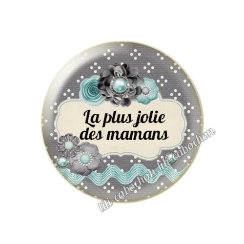 Cabochon résine a coller 25 mm maman fr4