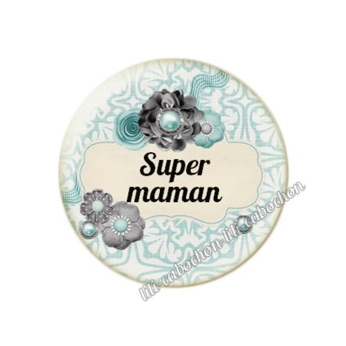 Cabochon résine a coller 25 mm maman fr8